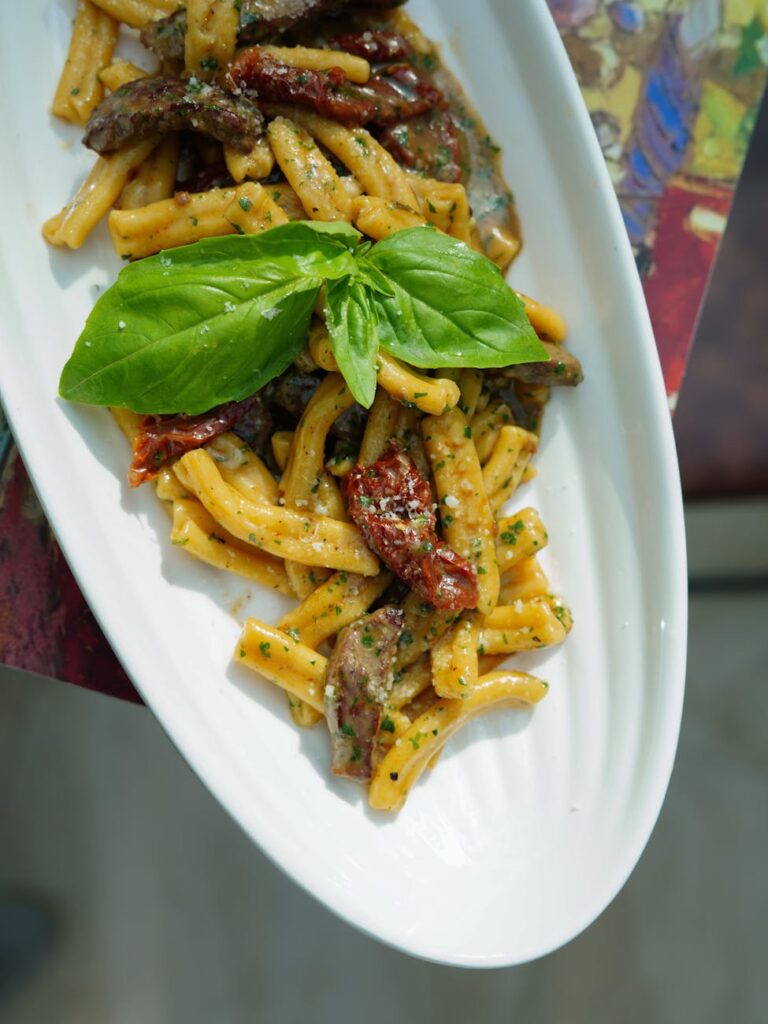 Spicy Tomato & Suya-Spiced Plantain Pasta